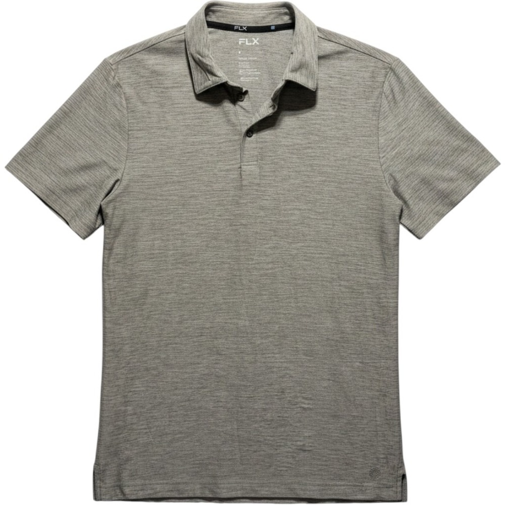 FLX Mens Performance Golf Shirt S Green Athleisure Travel Wicking‎ Sustainable